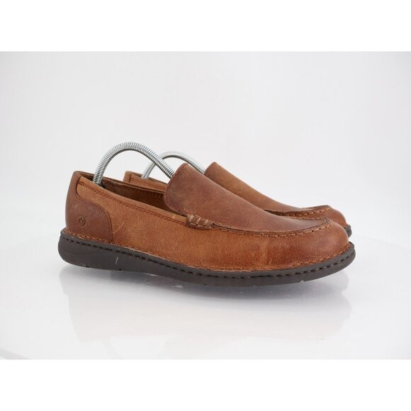 Born Thatcher Moc Toe Loafer Brown Leather Slip On Shoes Men SIze 9 Comfy - Picture 1 of 13